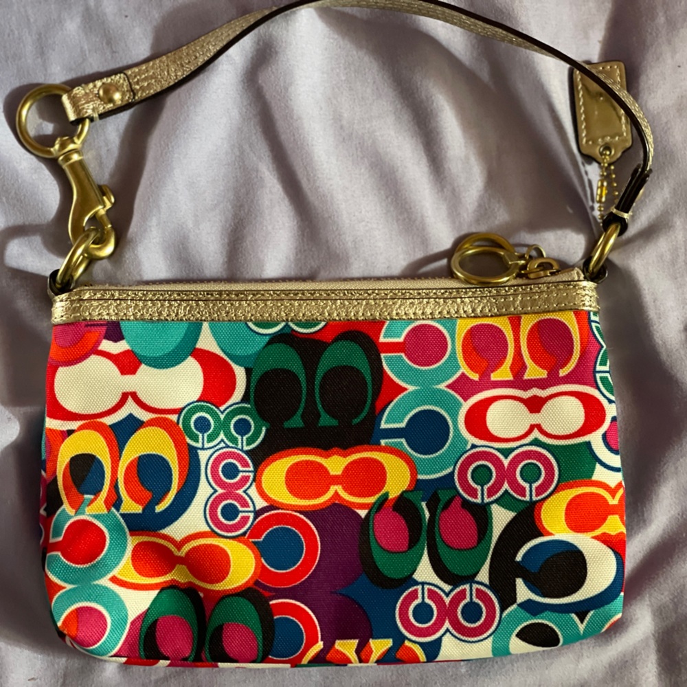 Coach Colorful Wristlet with Gold Details - Picture 2 of 4